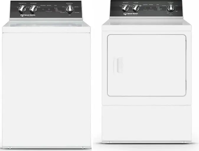 Side-by-Side Top Load Washer and Gas Dryer Set in White