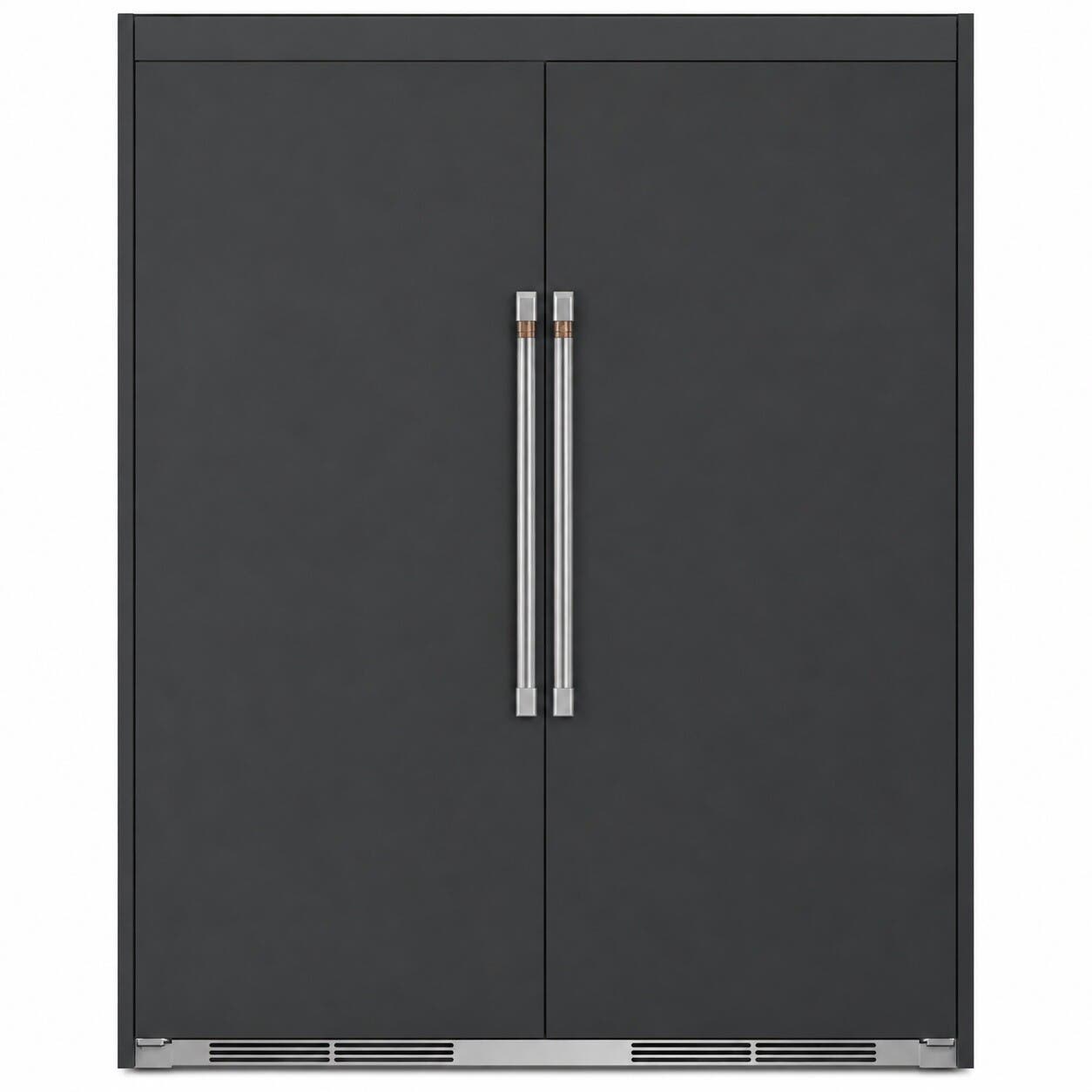 Side by Side Column Set with 33 Inch Refrigerator and 33 Inch Freezer in Matte Black