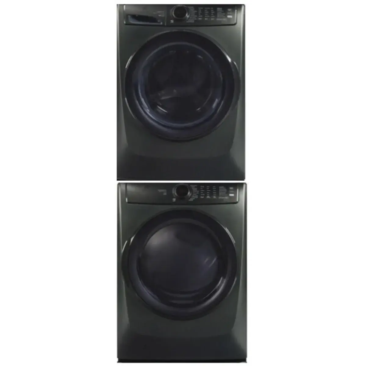 Stacked Front Load Washer and Gas Dryer Pair in Alpine
