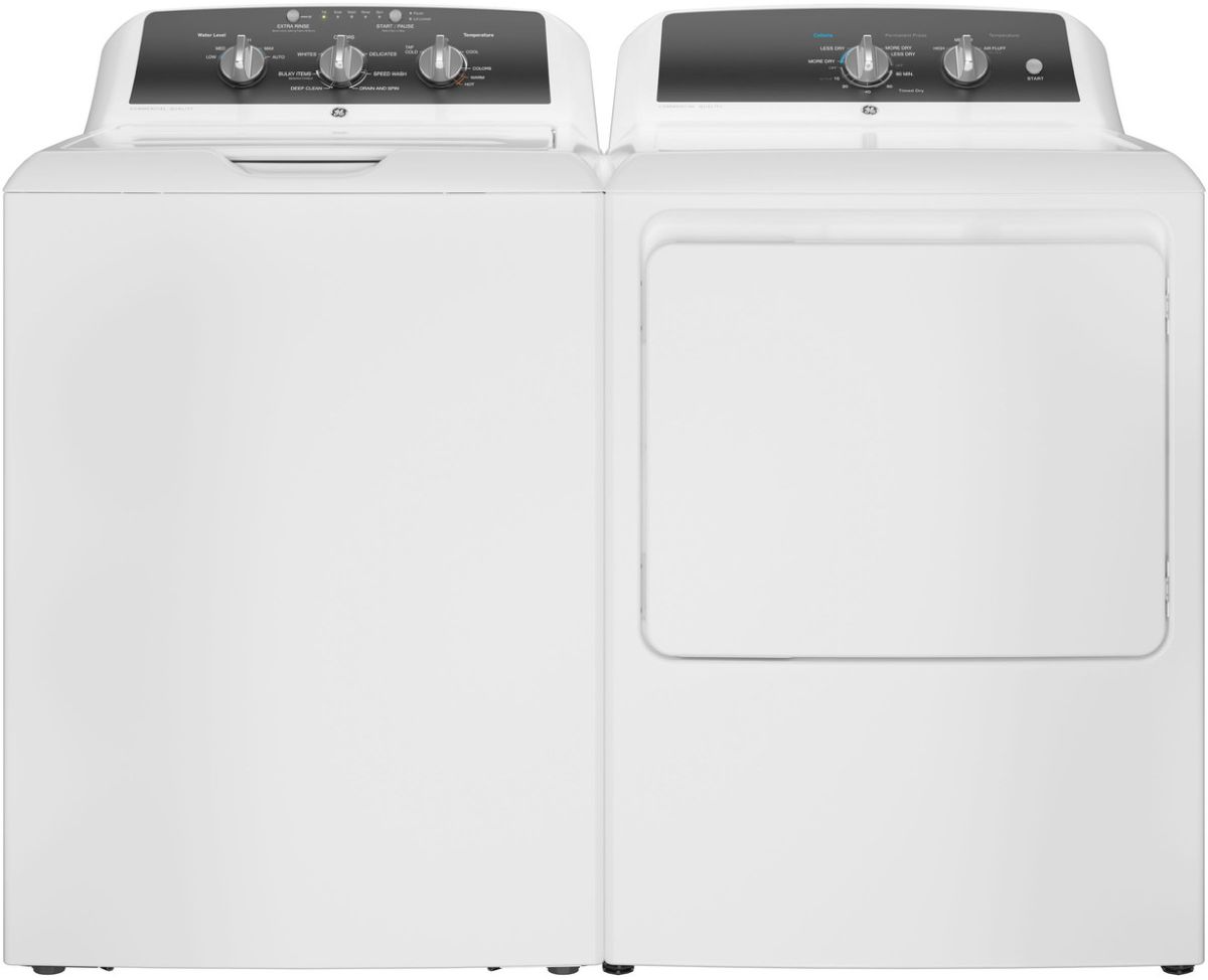 GE GTX52GASPWB 27 Inch Gas Dryer White | Plesser's Appliances
