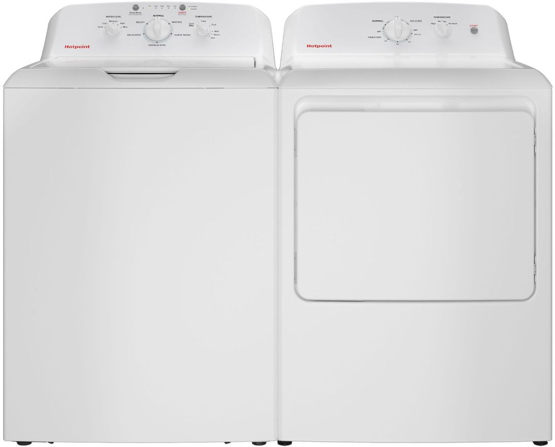 Side by Side Top Load Washer and Gas Dryer Pair in White