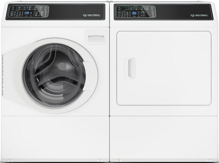 Side by Side Front Load Washer and Gas Dryer Pair in White