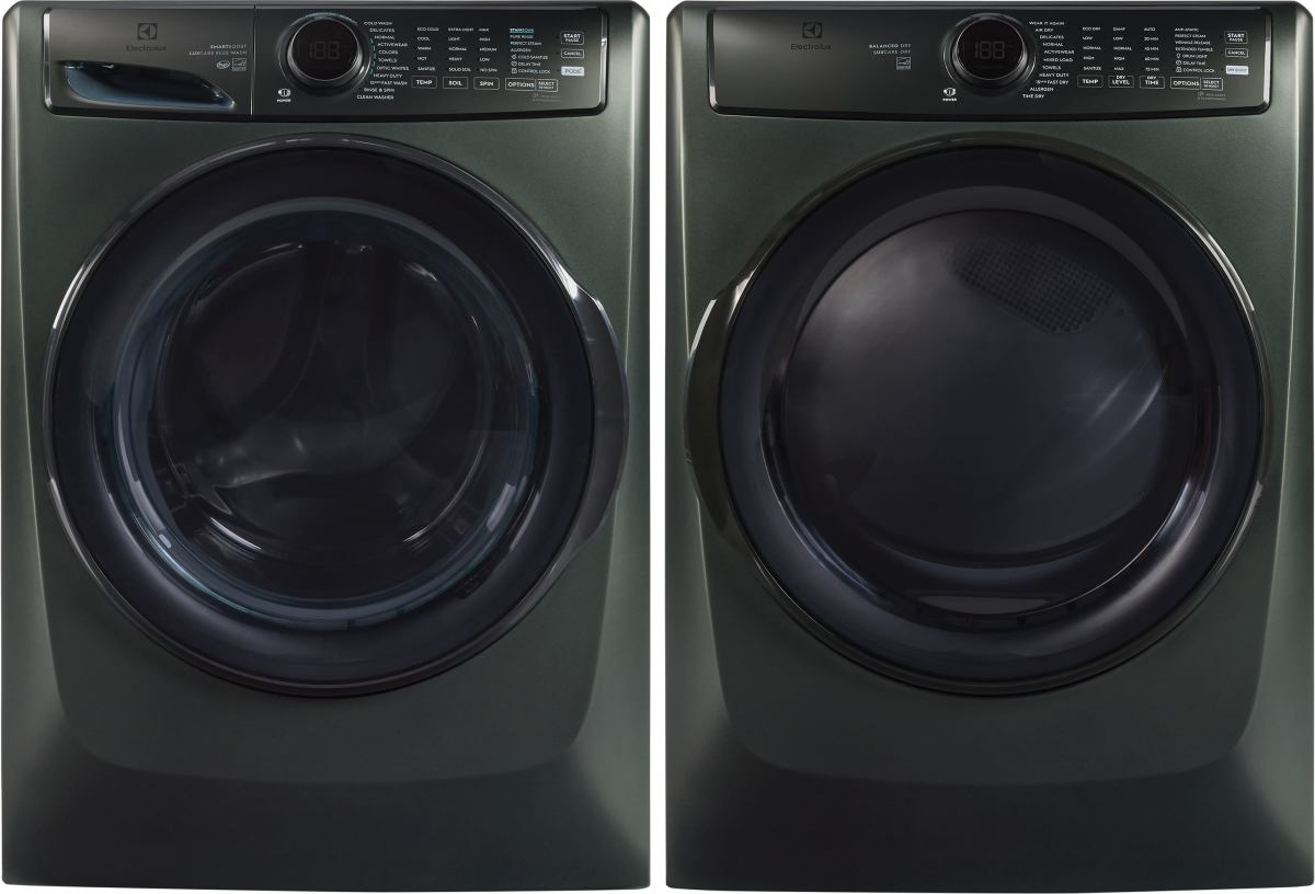 Side by Side Front Load Washer and Electric Dryer Pair in Alpine