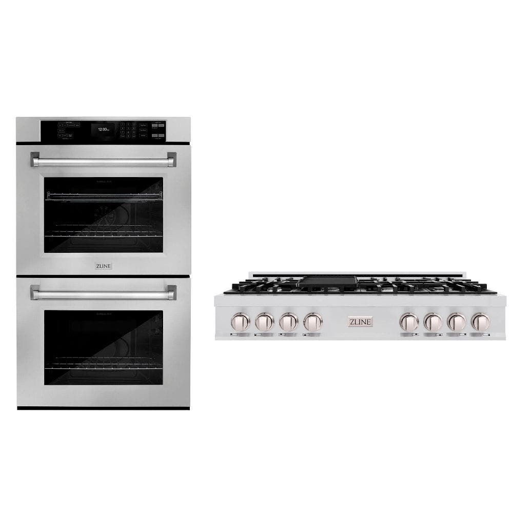 Kitchen Package with 48" Stainless Steel Rangetop and 30" Double Wall Oven