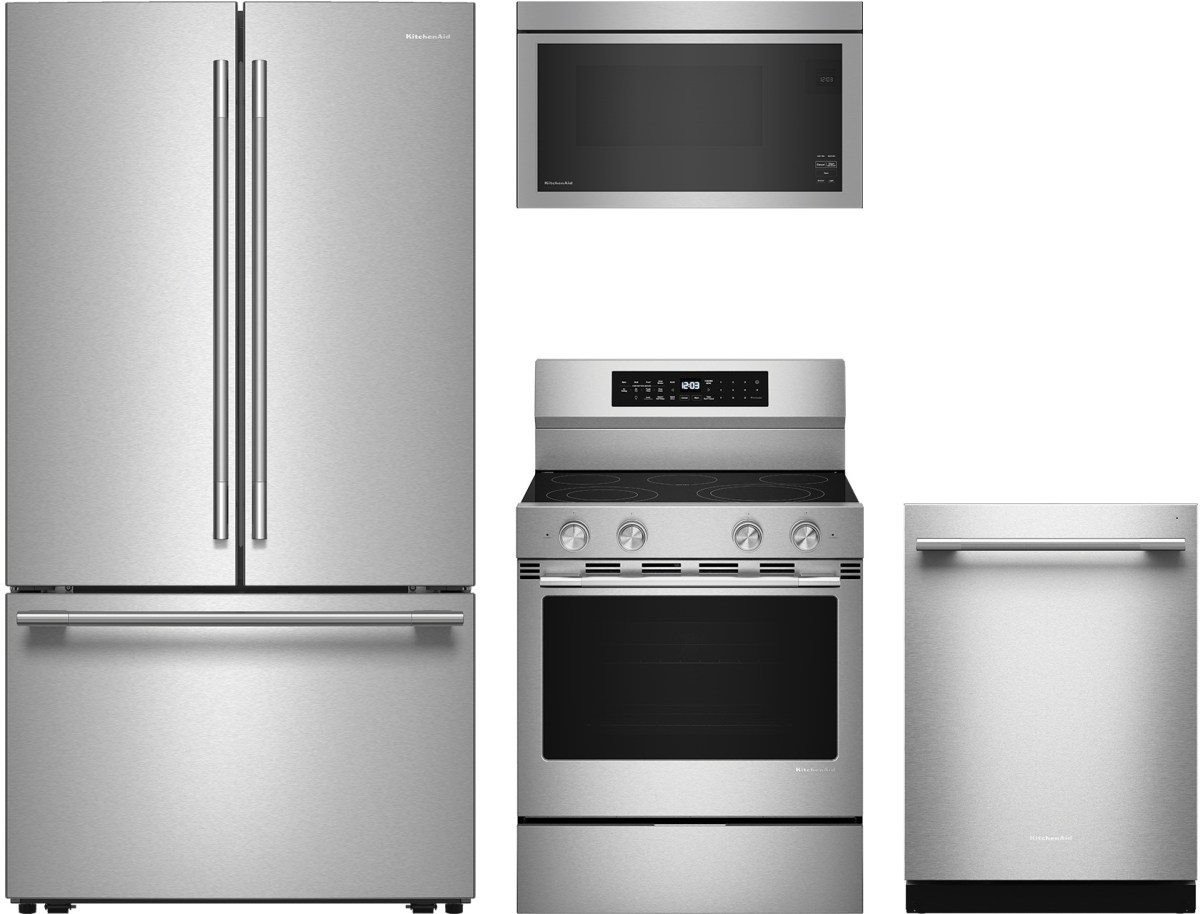 4 Piece PrintShield Stainless Steel Electric Kitchen Package