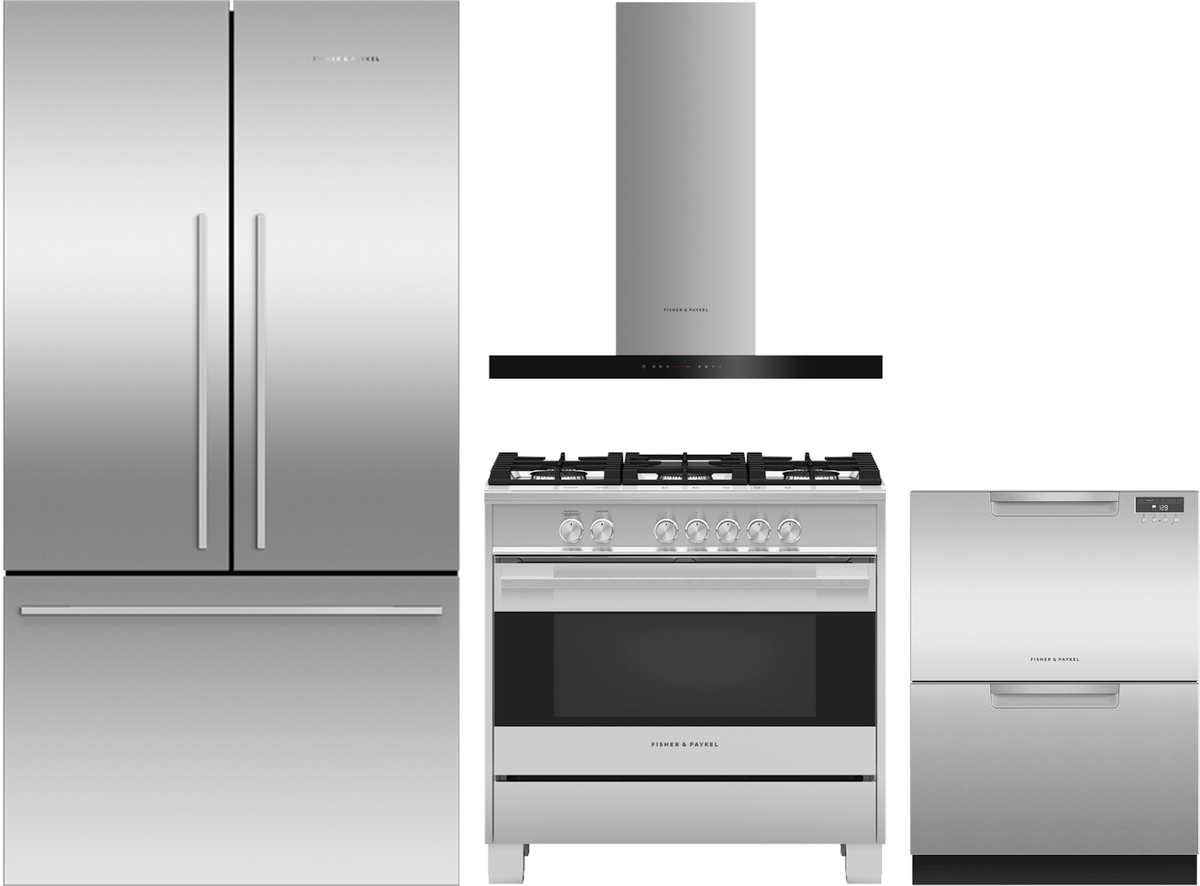 4 Piece Stainless Steel Gas Kitchen Appliance Package