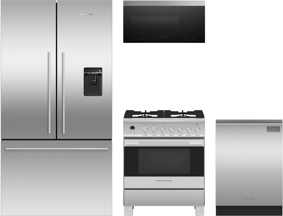 4 Piece Stainless Steel Gas Kitchen Appliance Package