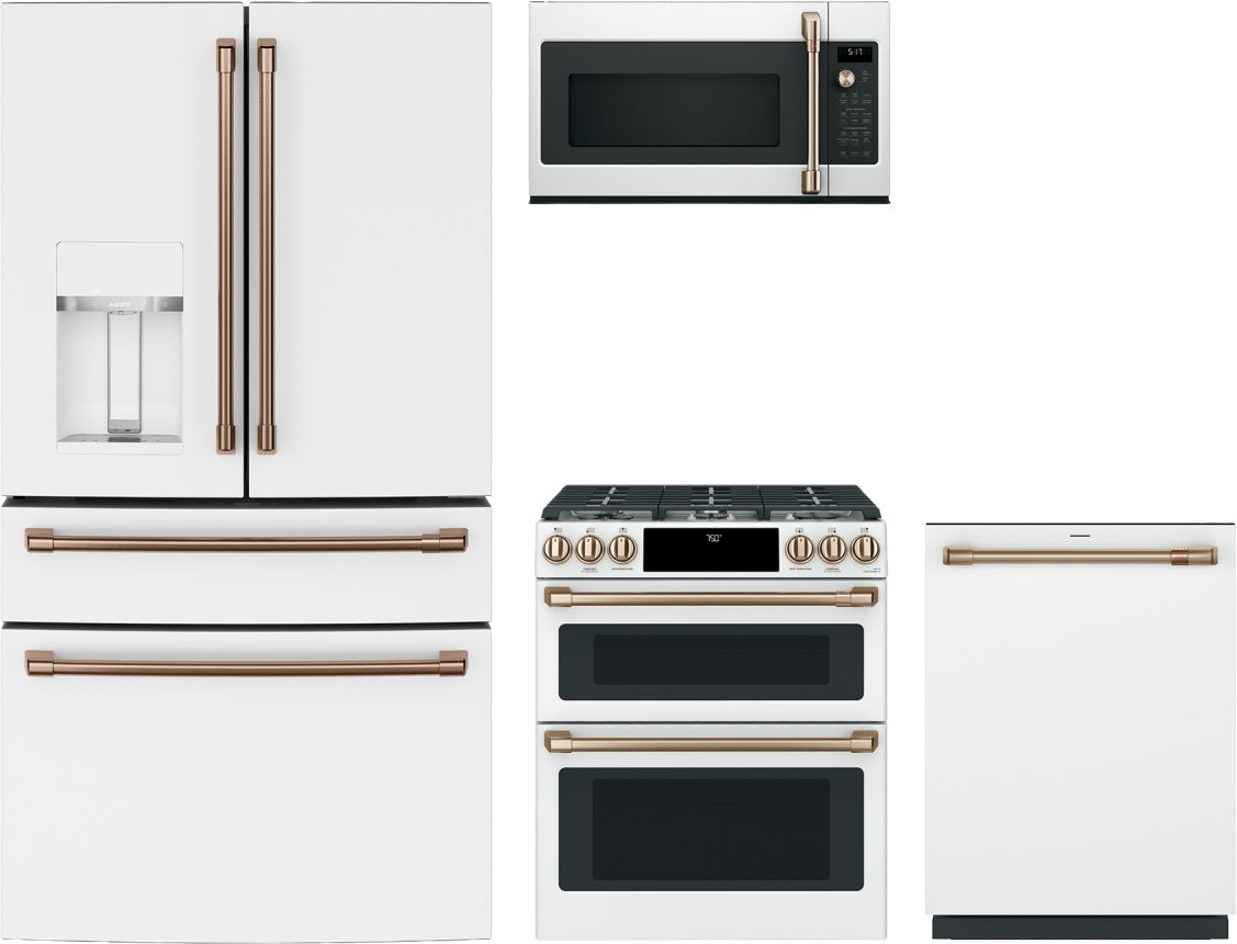 4 Piece Matte White Gas Kitchen Package