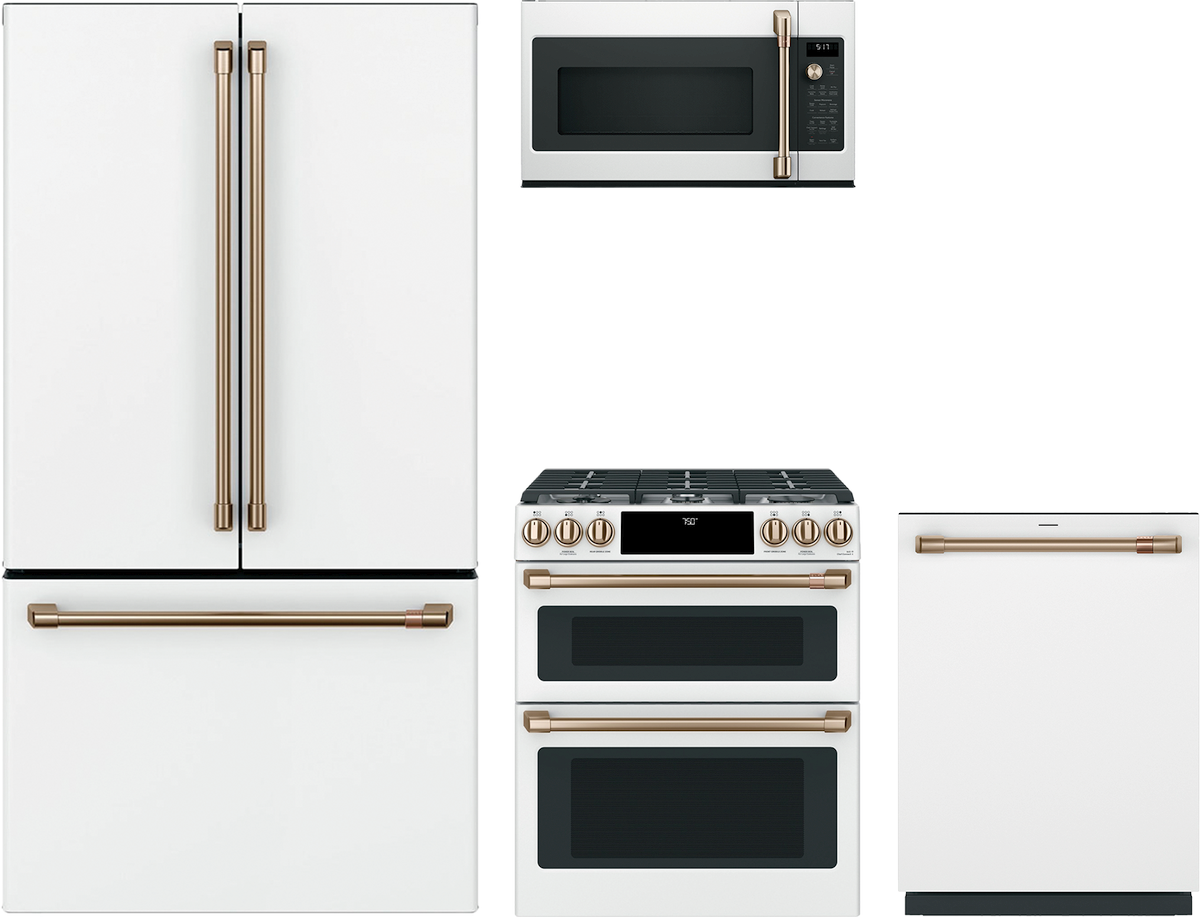 4 Piece Matte White Gas Kitchen Package
