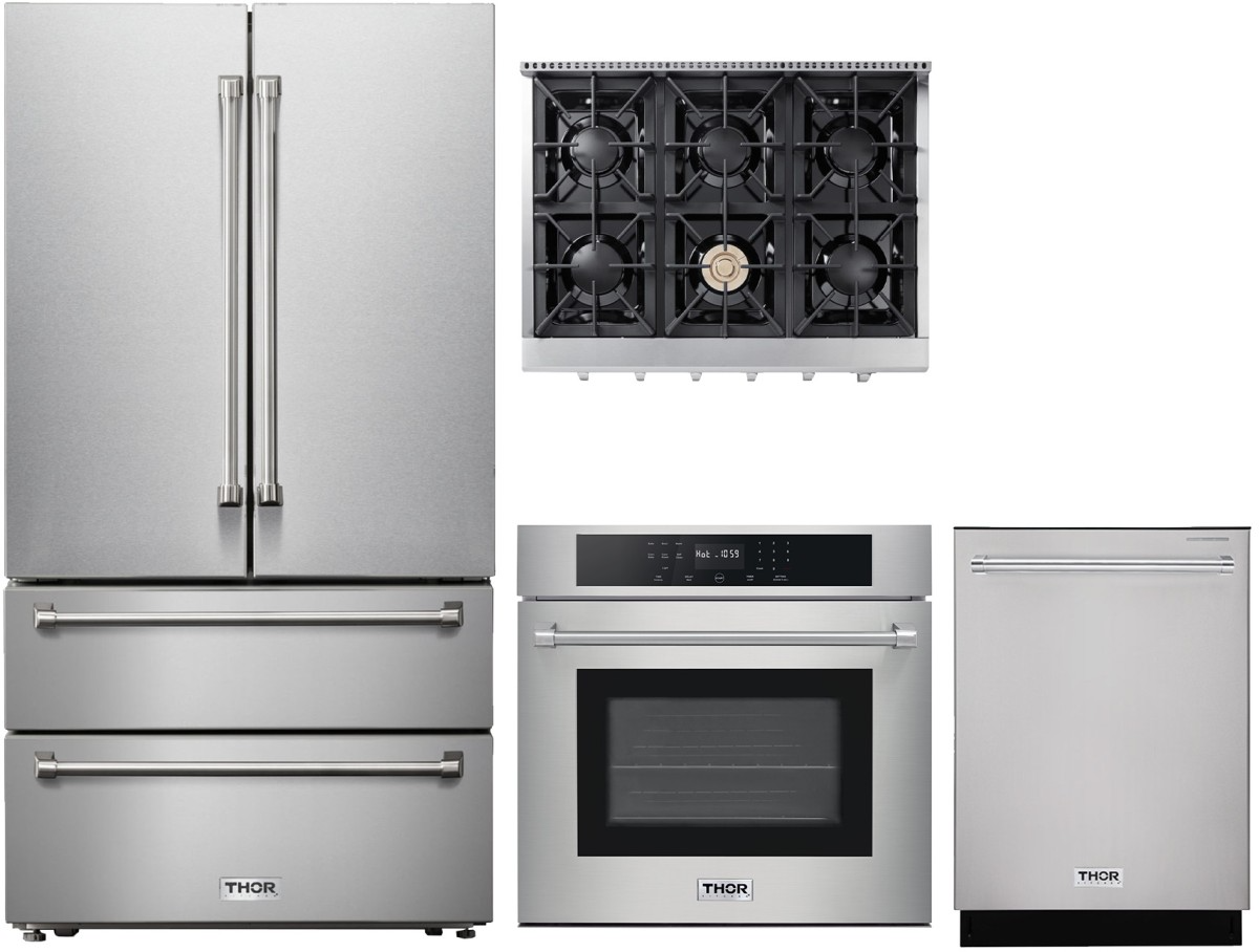 4 Piece Stainless Steel Gas Kitchen Package