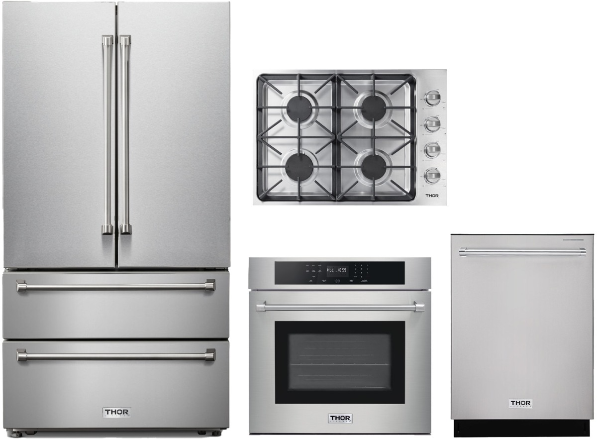 4 Piece Stainless Steel Gas Kitchen Package