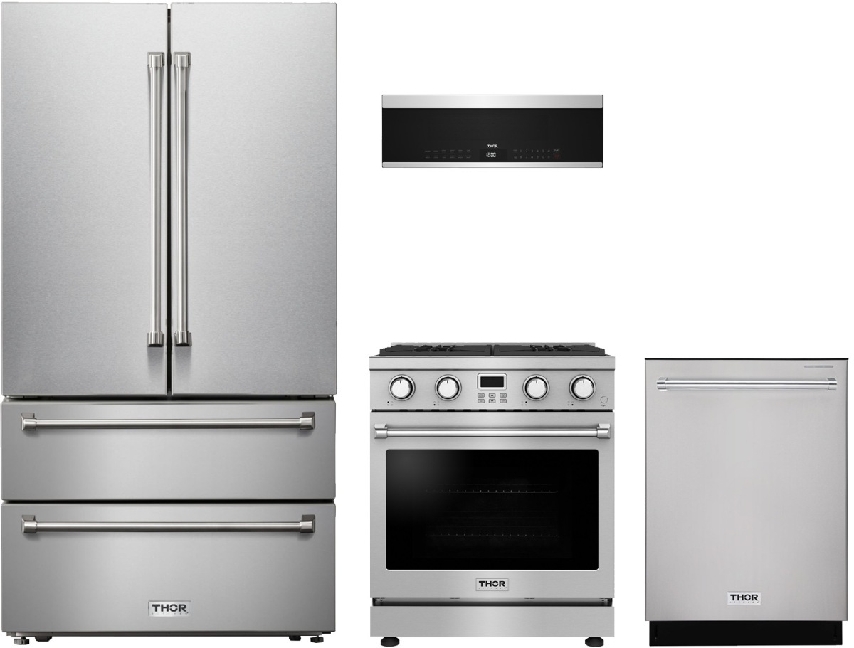 4 Piece Stainless Steel Gas Kitchen Package