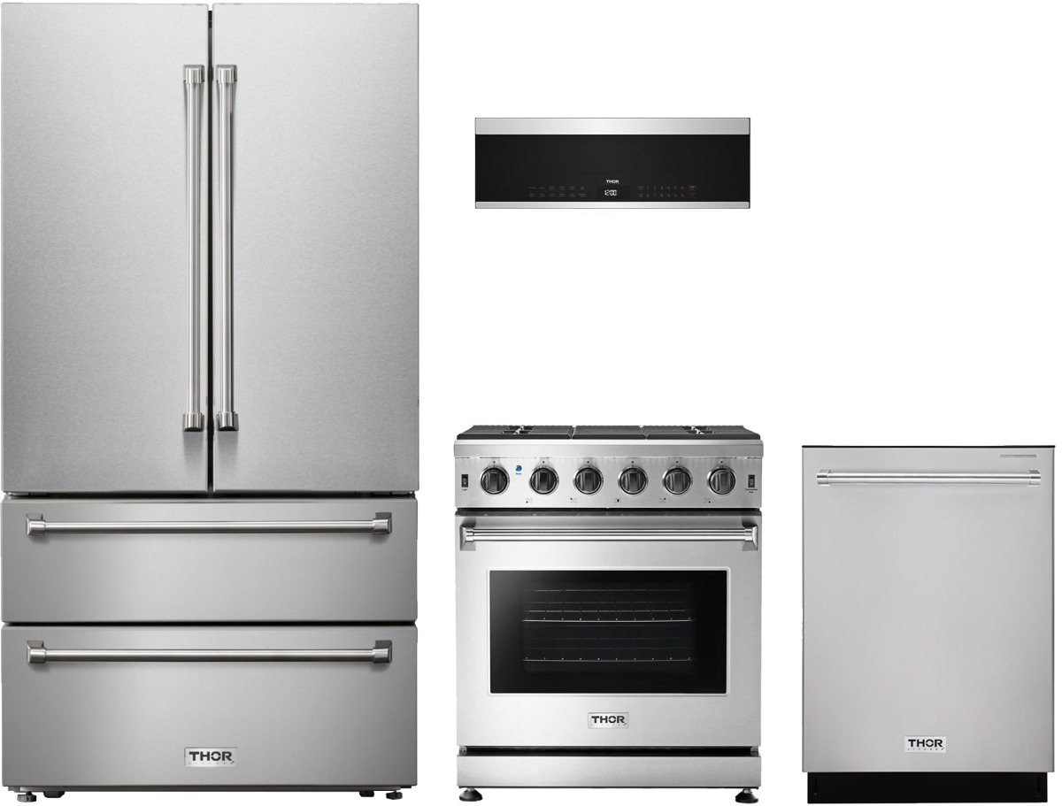 4 Piece Stainless Steel Gas Kitchen Package