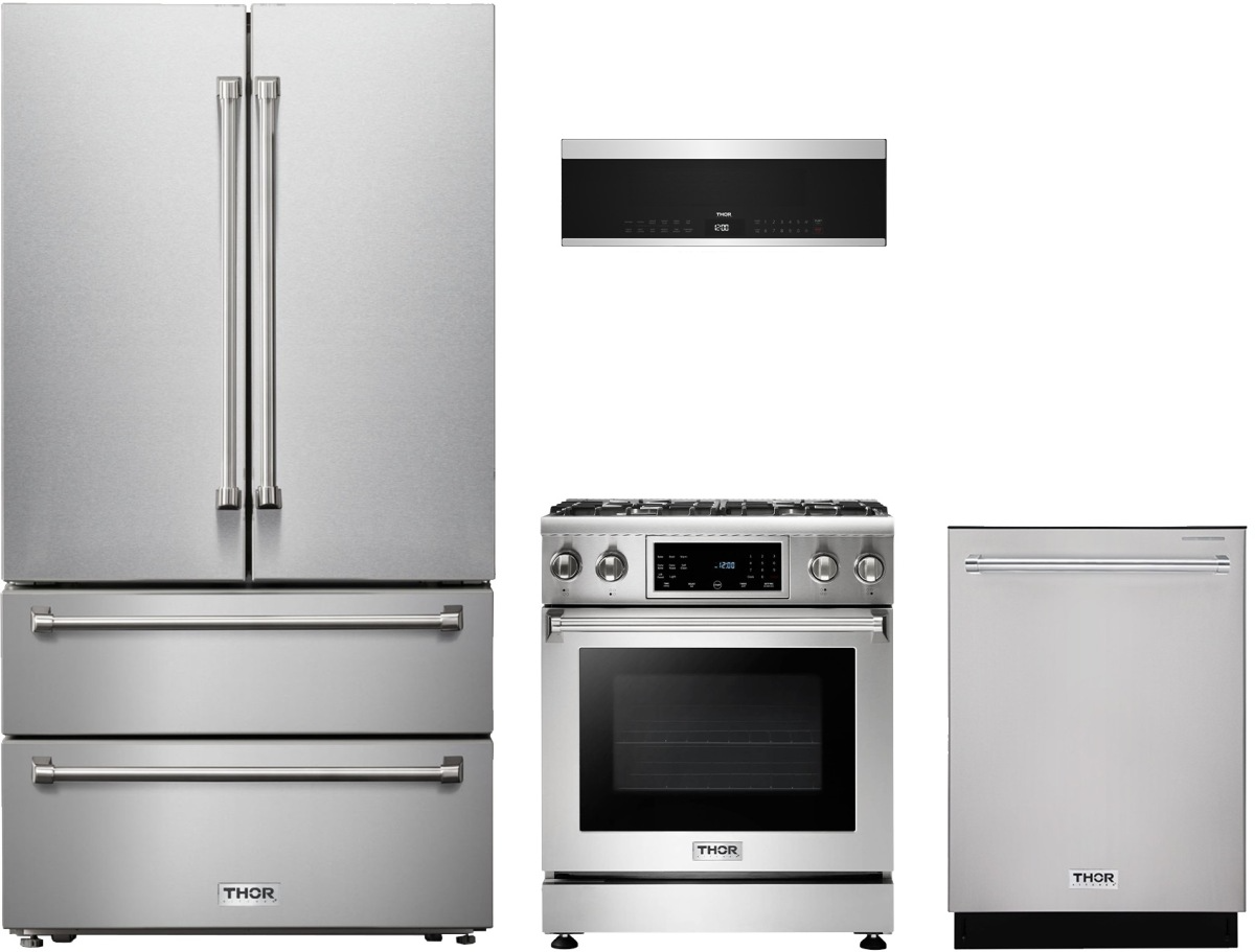 4 Piece Stainless Steel Gas Kitchen Package