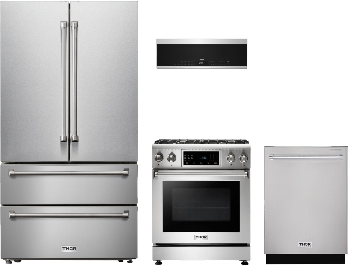 4 Piece Stainless Steel Gas Kitchen Package