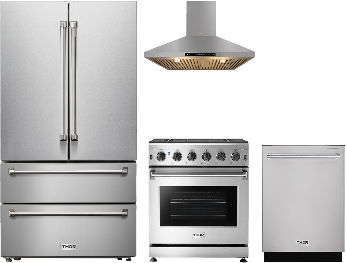 4 Piece Stainless Steel Gas Kitchen Package