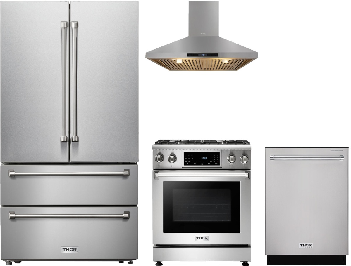 4 Piece Stainless Steel Gas Kitchen Package