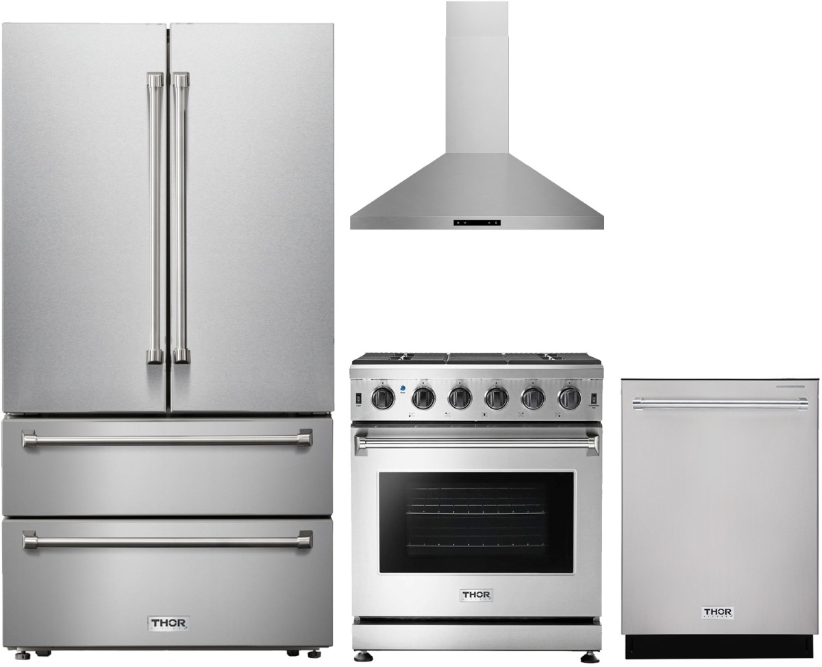 4 Piece Stainless Steel Gas Kitchen Package