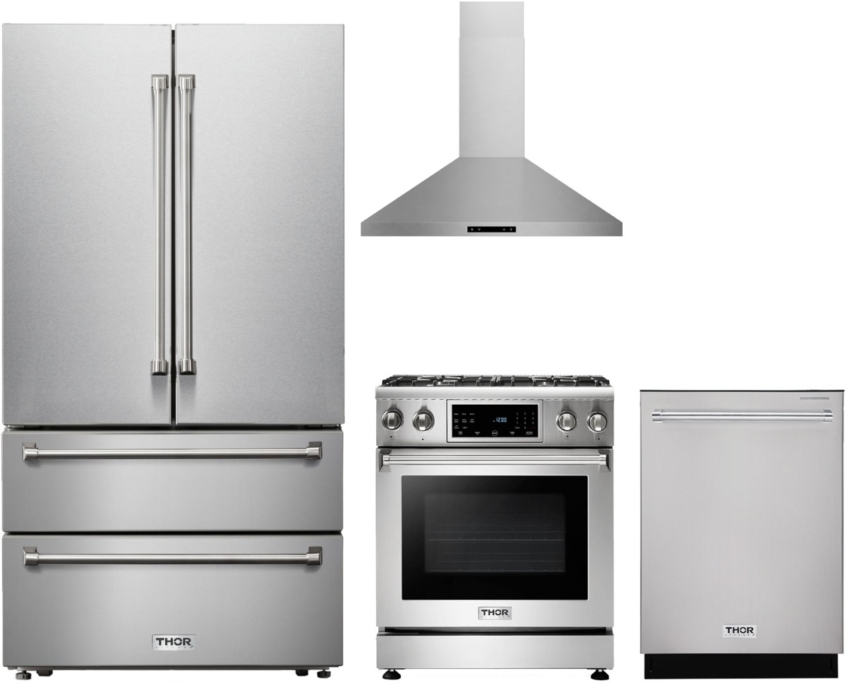 4 Piece Stainless Steel Gas Kitchen Package