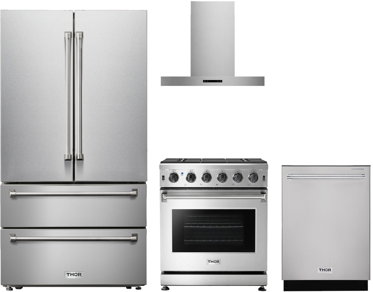 4 Piece Stainless Steel Gas Kitchen Package