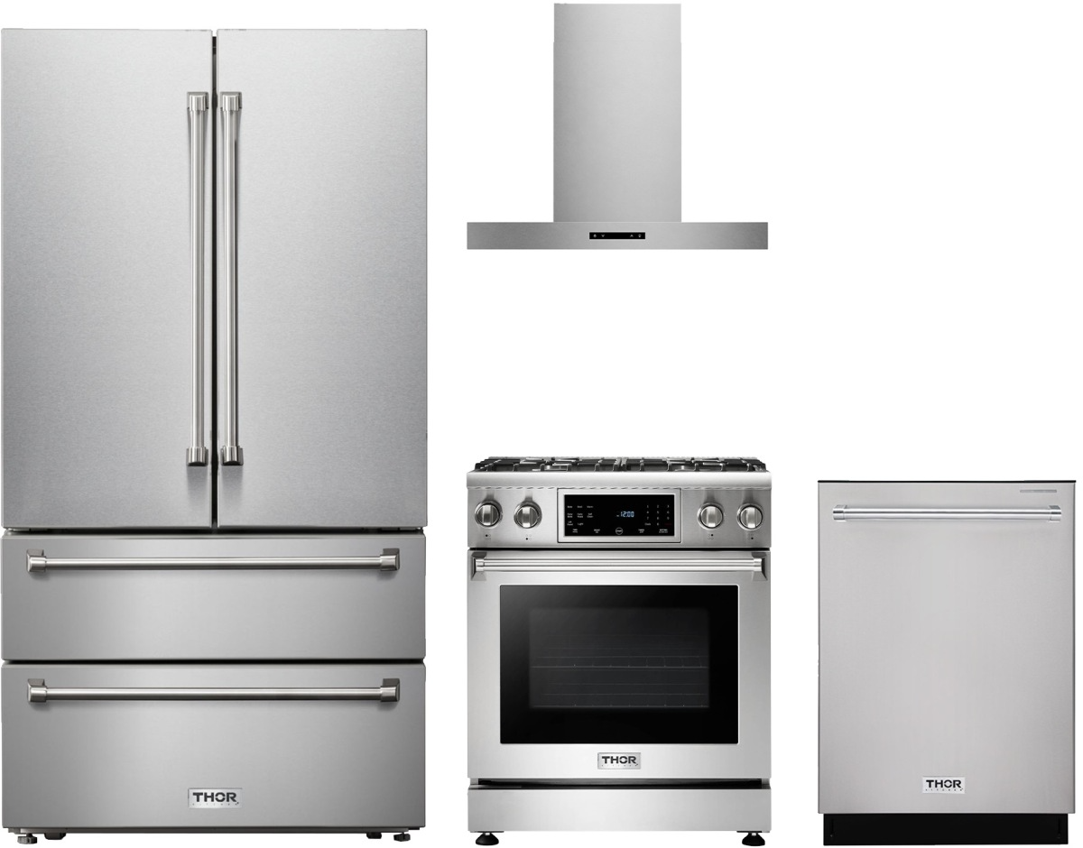 4 Piece Stainless Steel Gas Kitchen Package