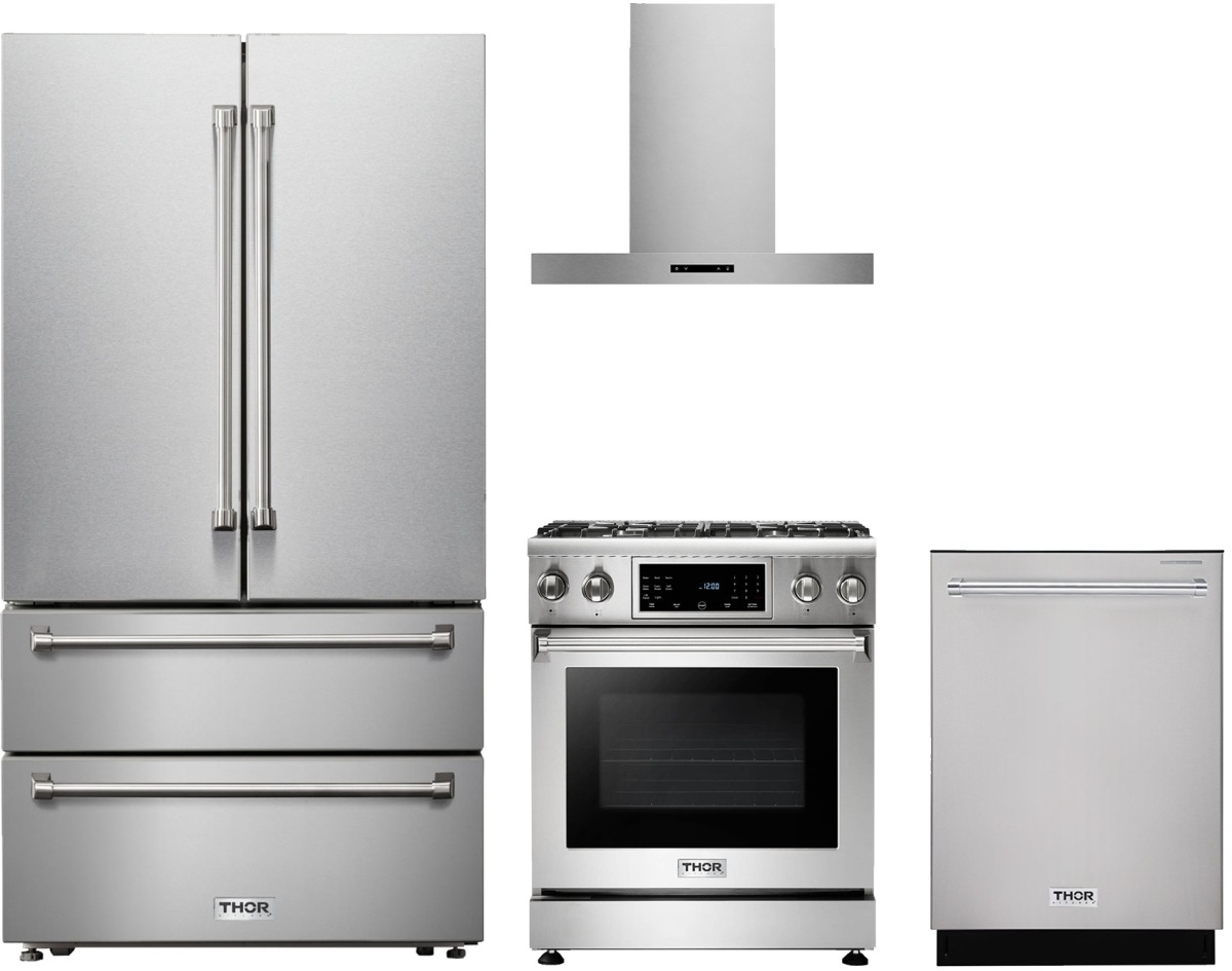 4 Piece Stainless Steel Gas Kitchen Package