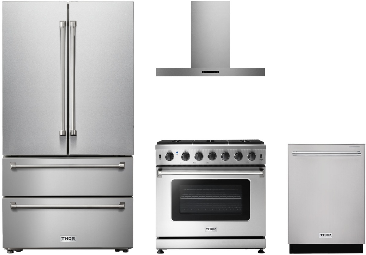 4 Piece Stainless Steel Gas Kitchen Package