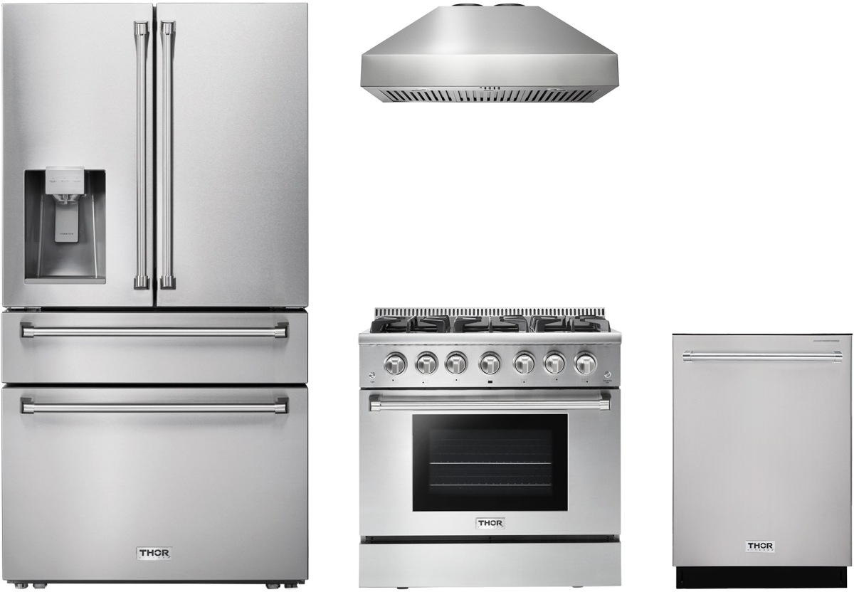 4 Piece Stainless Steel Gas Kitchen Package