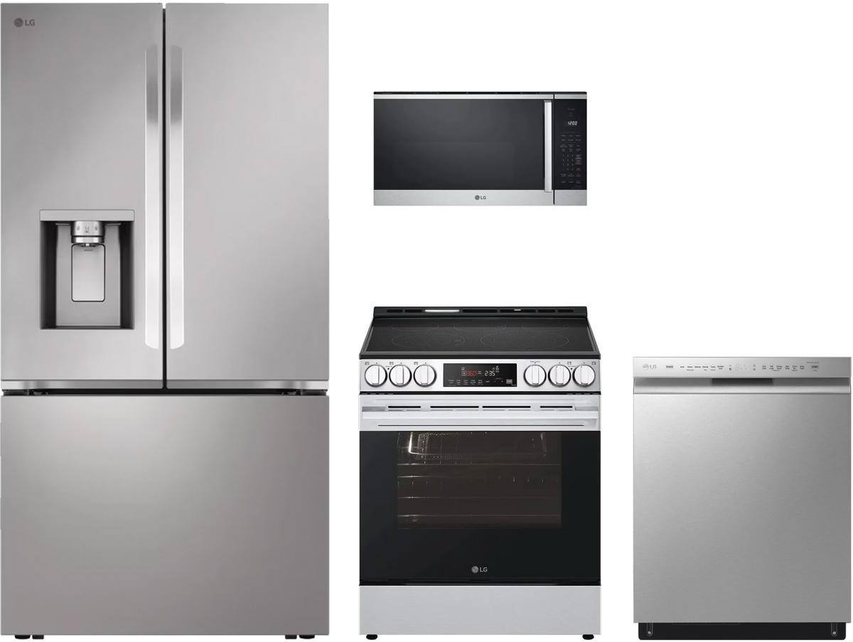 4 Piece PrintProof Stainless Steel Electric Kitchen Package