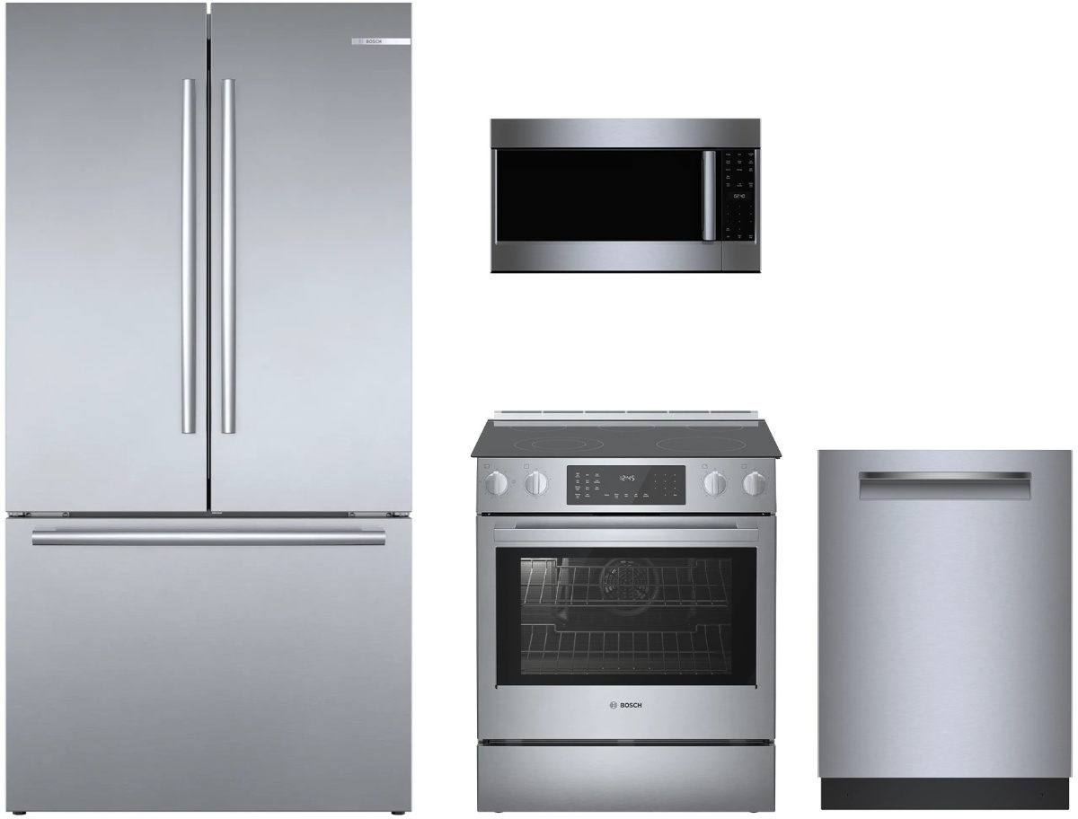 800 Series 4-Piece Kitchen Package with Electric Range & 3-Door Counter-Depth Refrigerator