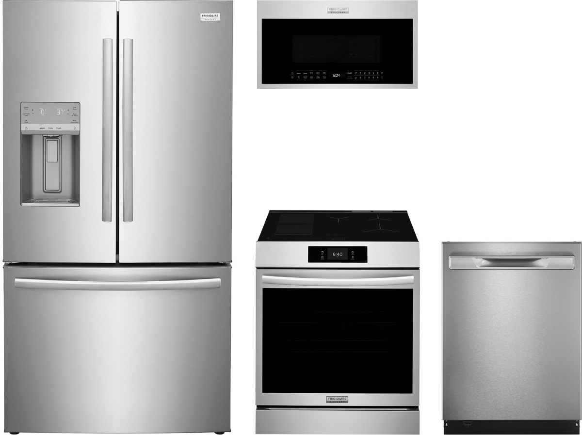 Gallery Series 4-Piece Kitchen Package with Induction Range & 4-Door French Door Refrigerator with Dual Ice Maker