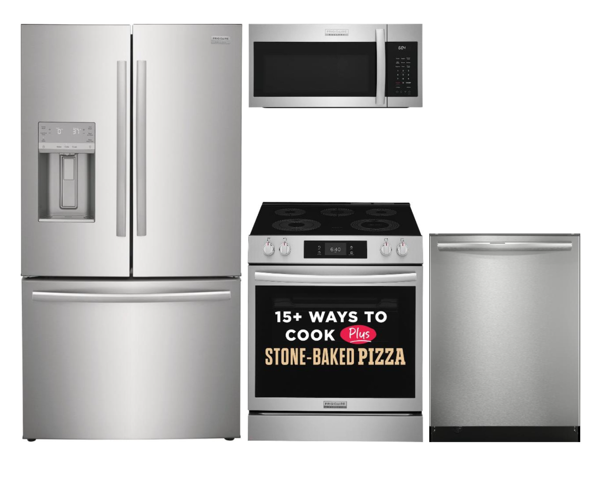 Gallery Series 4-Piece Kitchen Package with Electric Range & 3-Door Counter-Depth French Door Refrigerator