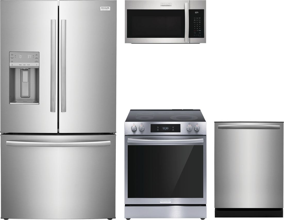 Gallery Series 4-Piece Kitchen Package with Electric Range & 3-Door Standard-Depth French Door Refrigerator