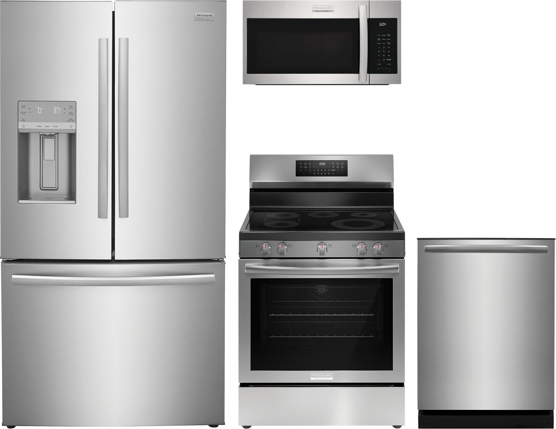 Gallery Series 4-Piece Kitchen Package with Electric Range & 3-Door Counter-Depth French Door Refrigerator