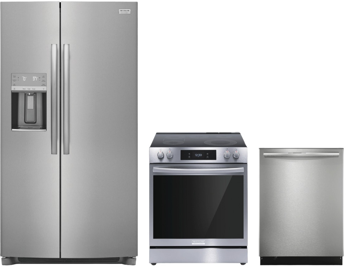 Gallery Series 3-Piece Kitchen Package with Electric Range & Standard-Depth Side-by-Side Refrigerator