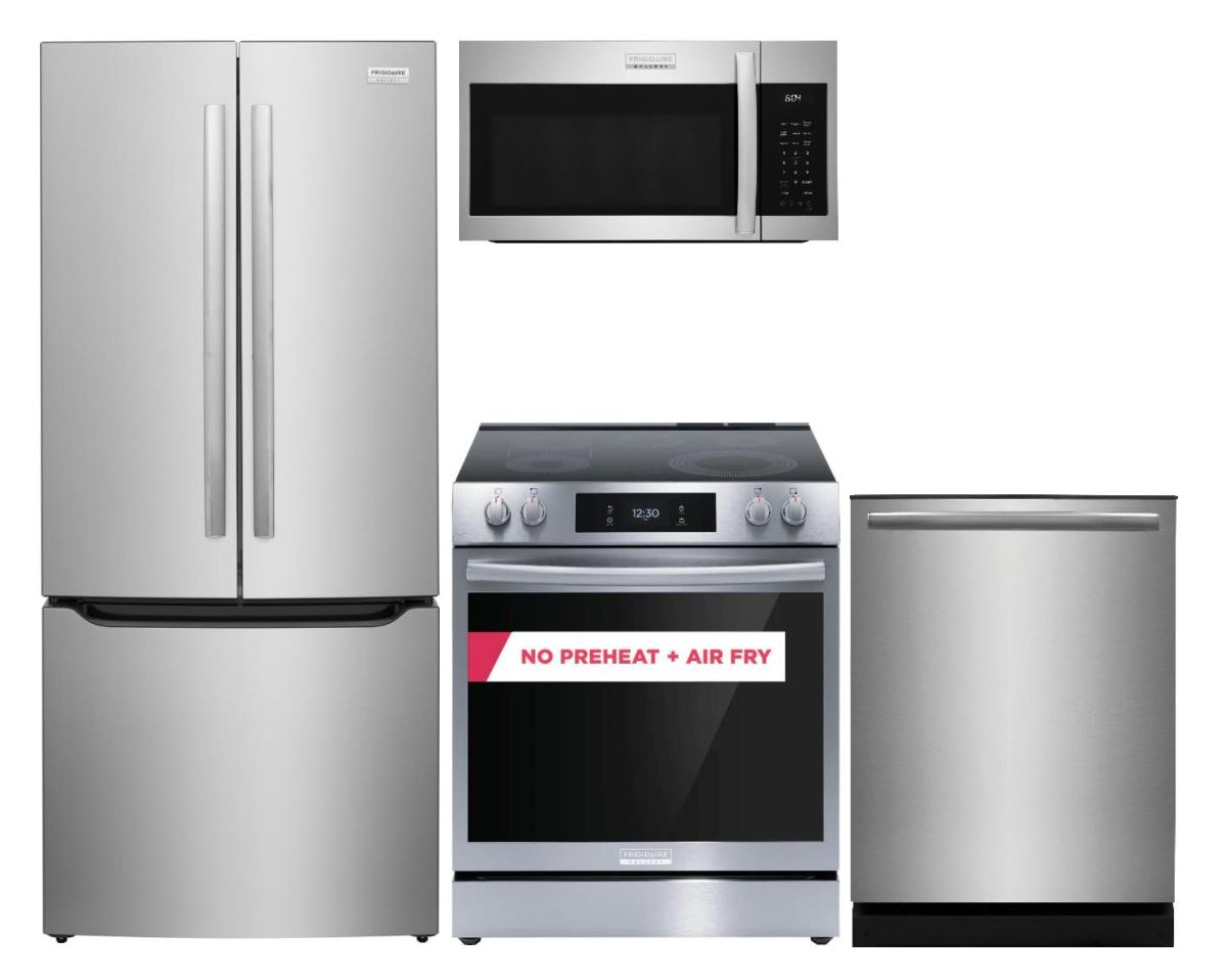 Gallery Series 4-Piece Kitchen Package with Electric Range & 3-Door Counter-Depth French Door Refrigerator