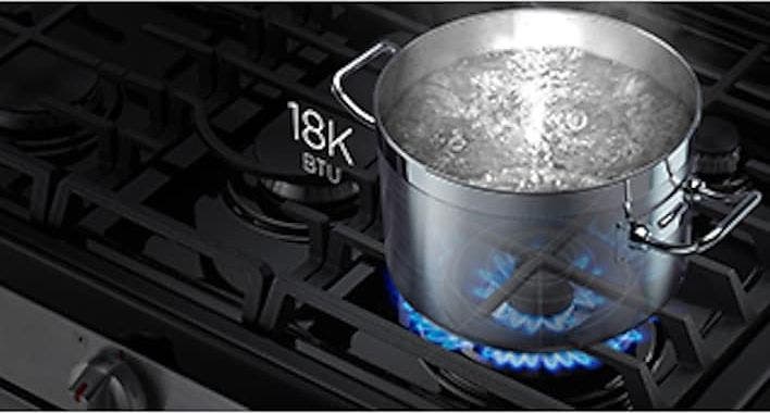 Samsung NX58K7850SG 18k Btu Dual Power Burner