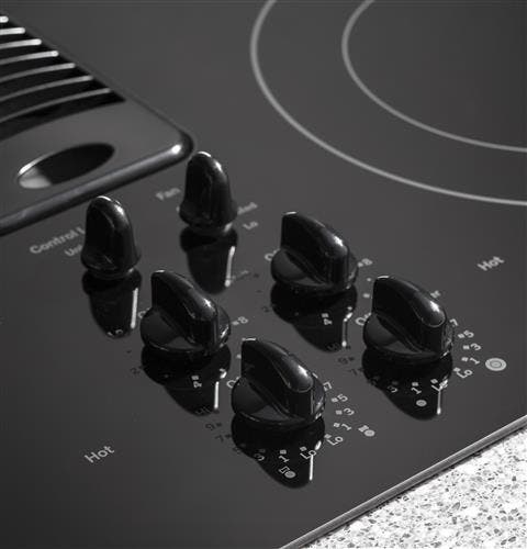 GE PP9830SJSS Knob Controls With True-white Glass Surface