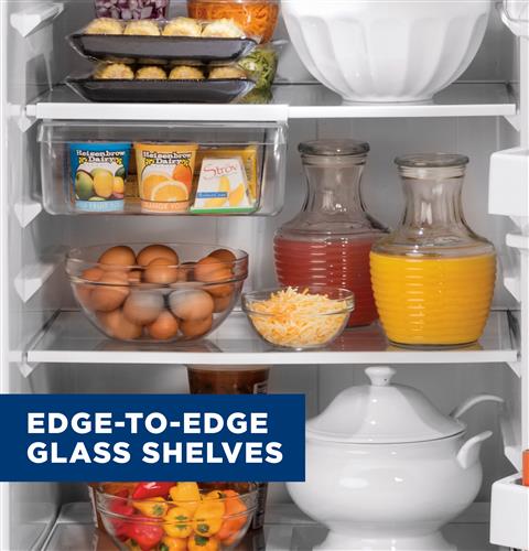 GE GIE22JSNRSS Edge-to-edge Glass Shelves