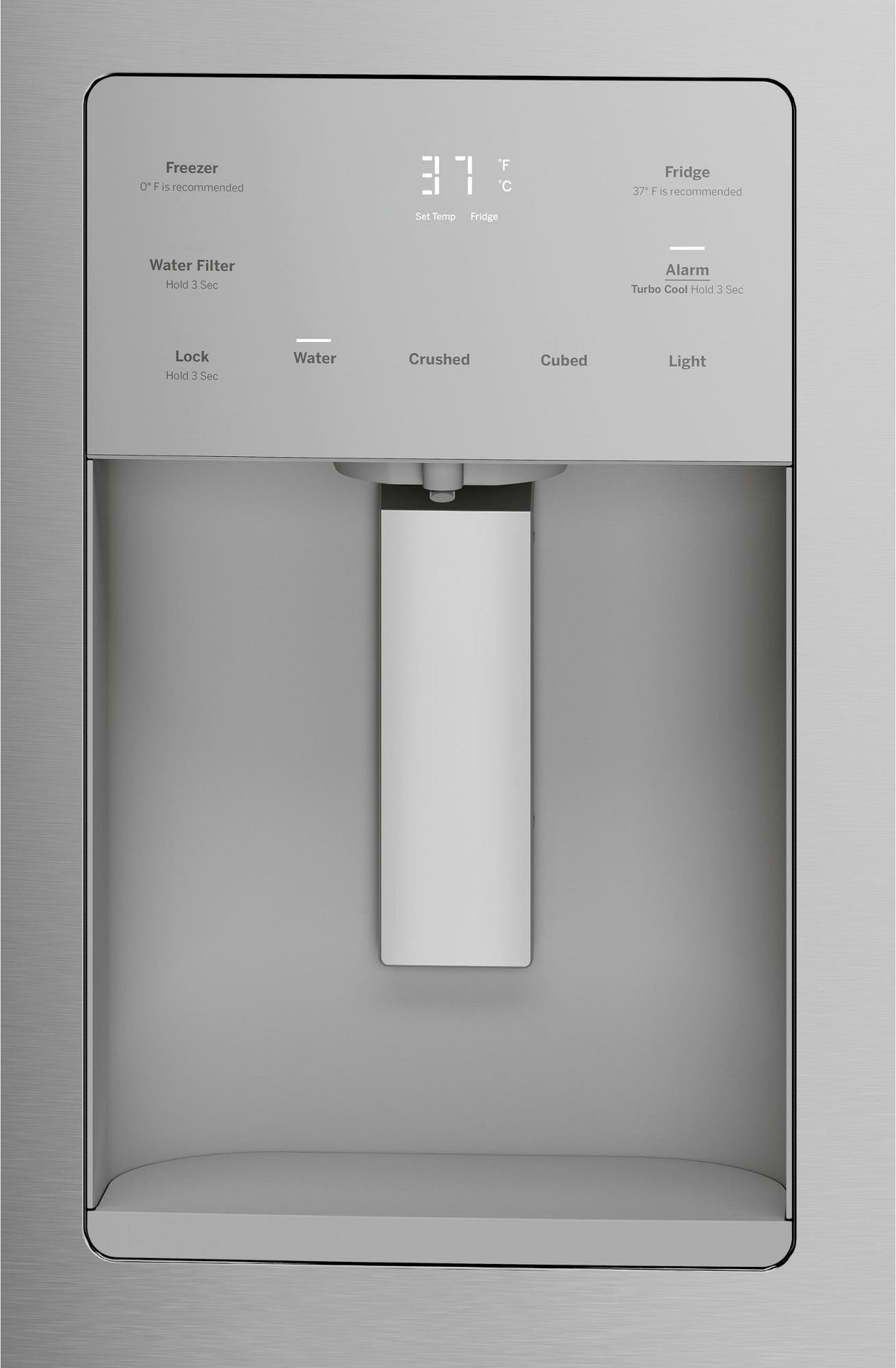 GE GFD28GYNFS External Controls With Actual Temperature Display, Child Lock And Door Alarm
