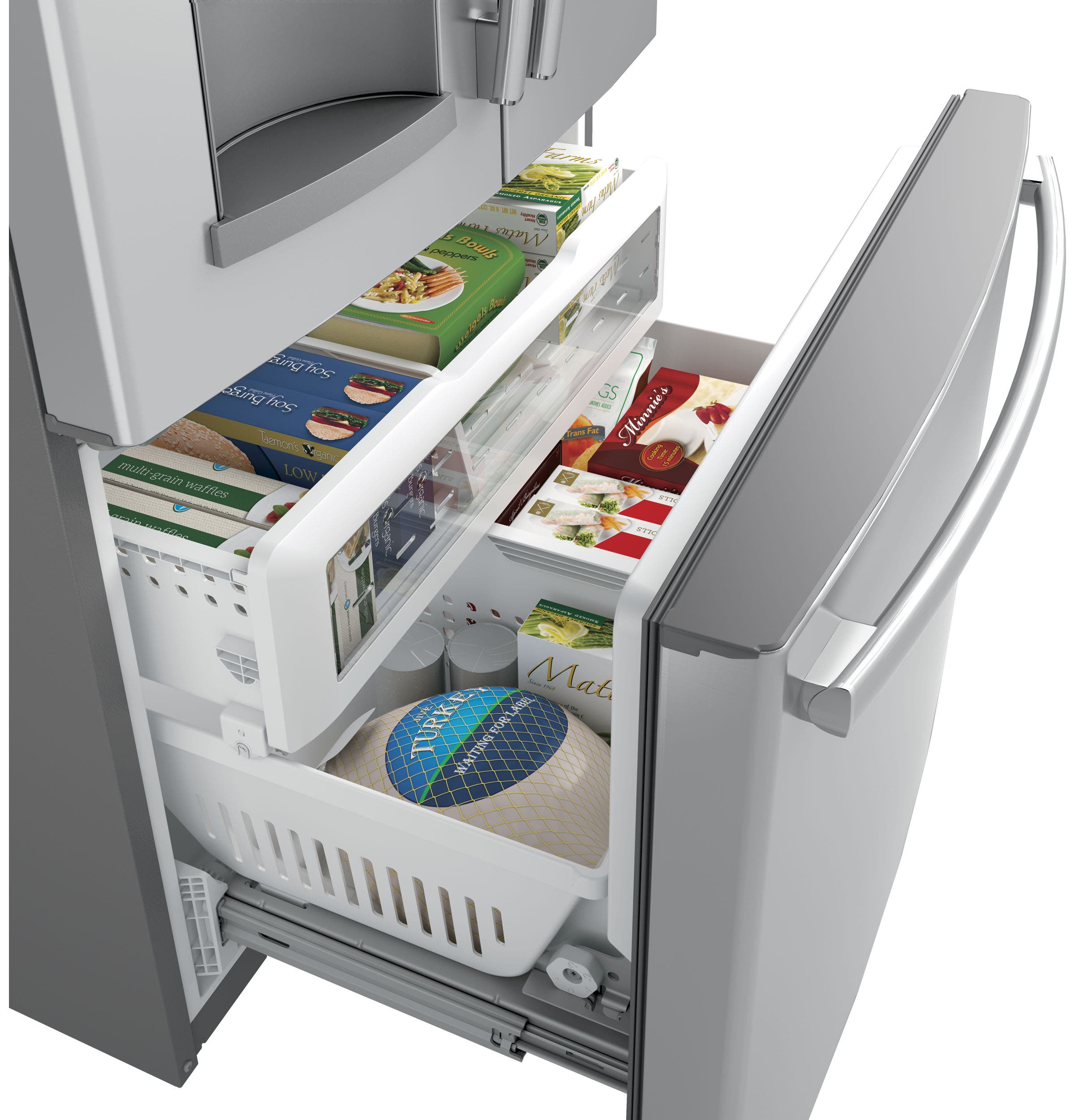 GE GNE27JSMSS Two-level Freezer Storage Baskets