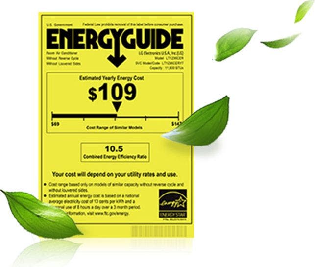 LG LT1016CER Energy Guide Label