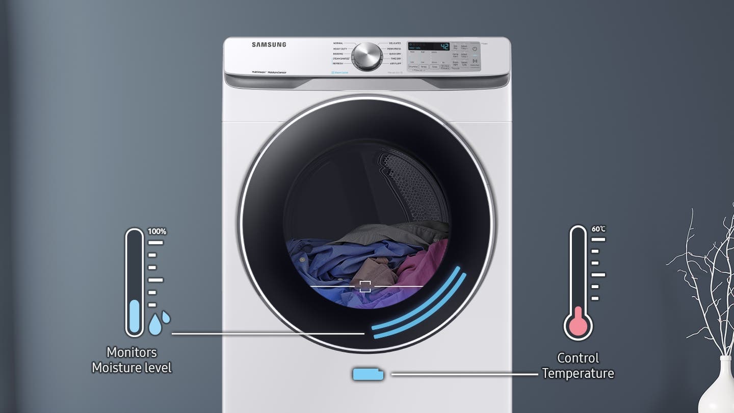 Samsung DVG45T6200W Worry Free Drying <br>• Sensor Dry
