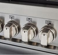 Bertazzoni MAST486GGASBIELP Full Metal Knobs