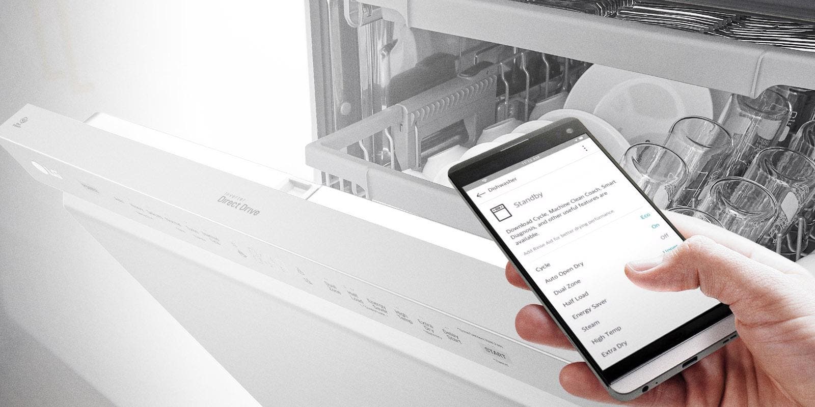 LG LDFN4542W Download New Cycles From Your Phone To Your Dishwasher