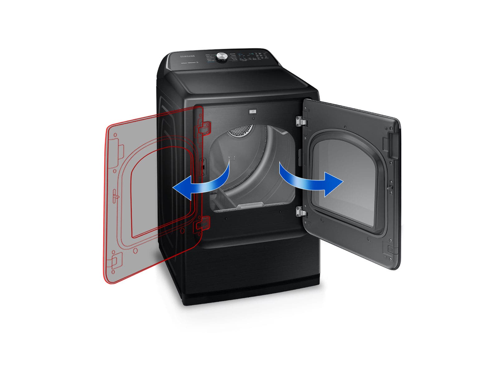 Samsung DVE54R7200W Reversible Dryer Door<br />