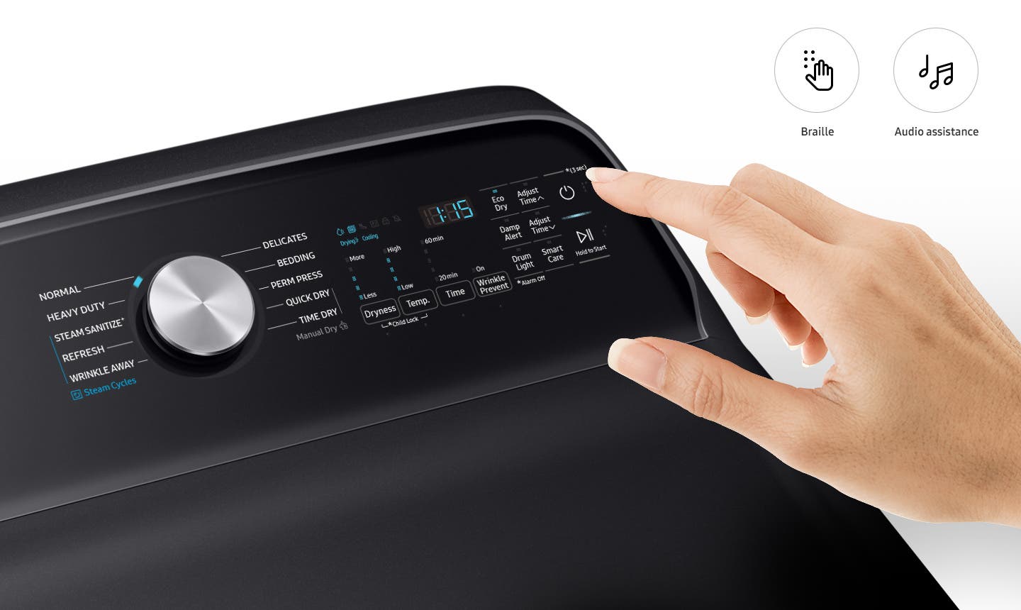 Samsung DVG54R7200W Accessibility (aui, Braille)<br>
