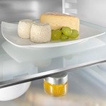 Satin-finish Glass Shelf Shelves With Stainless-steel-look Decorative Trim 