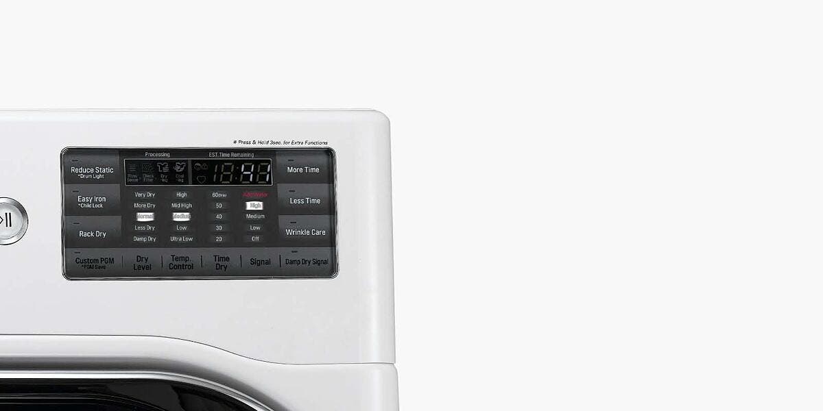 LG DLE7400VE Flowsense™ Duct Clogging And Clean Filter Indicators