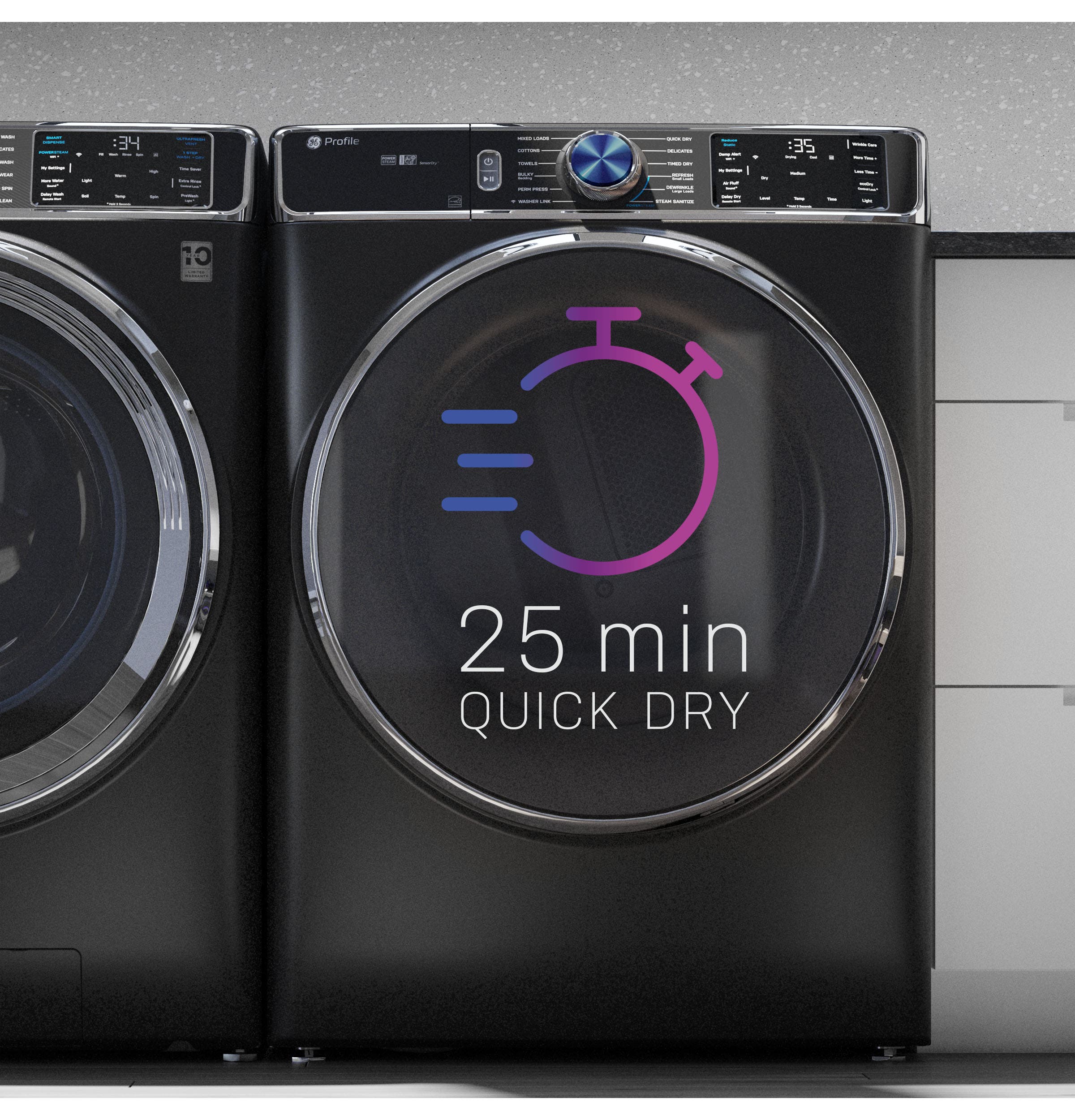 GE PFD87ESSVWW Quick Dry
